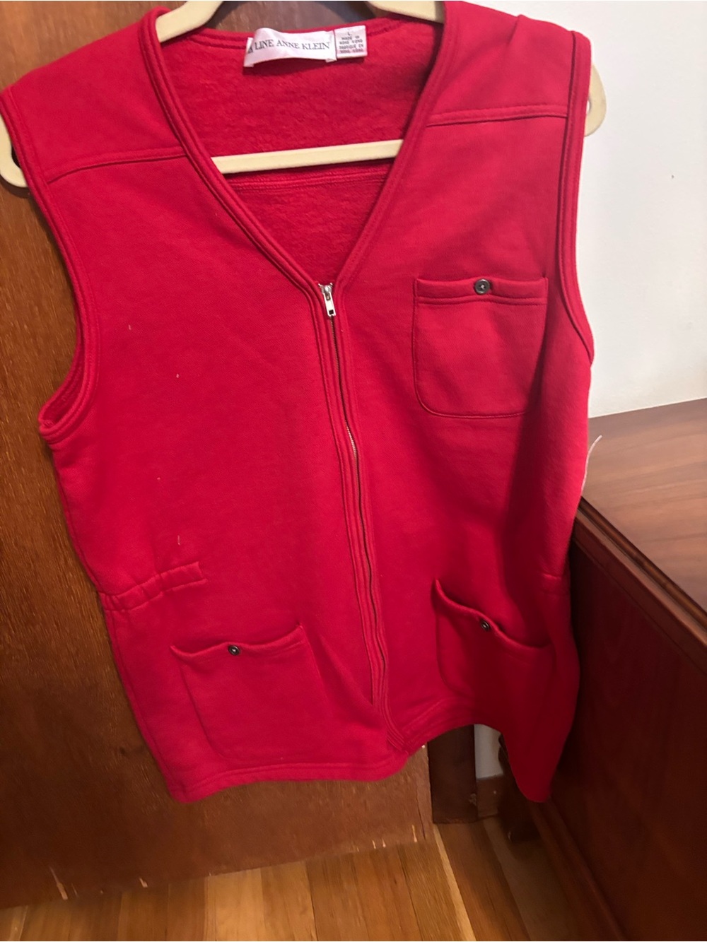 Anne Klein Vibrant Red Sleeveless Zip Vest